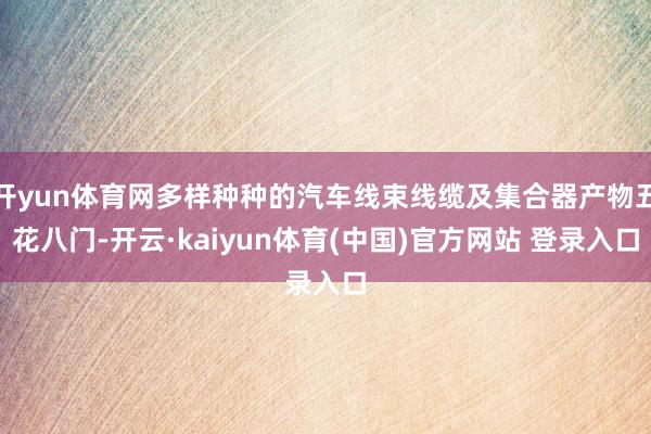 开yun体育网多样种种的汽车线束线缆及集合器产物五花八门-开云·kaiyun体育(中国)官方网站 登录入口