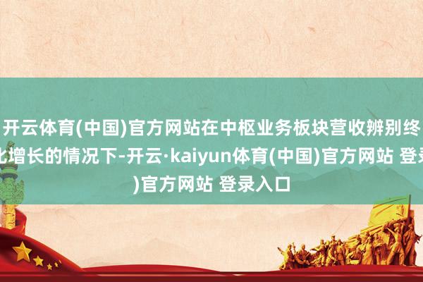 开云体育(中国)官方网站在中枢业务板块营收辨别终了同比增长的情况下-开云·kaiyun体育(中国)官方网站 登录入口