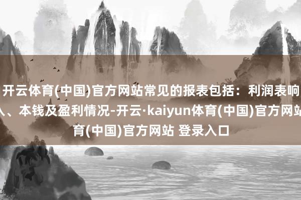 开云体育(中国)官方网站常见的报表包括:利润表响应企业收入、本钱及盈利情况-开云·kaiyun体育(中国)官方网站 登录入口