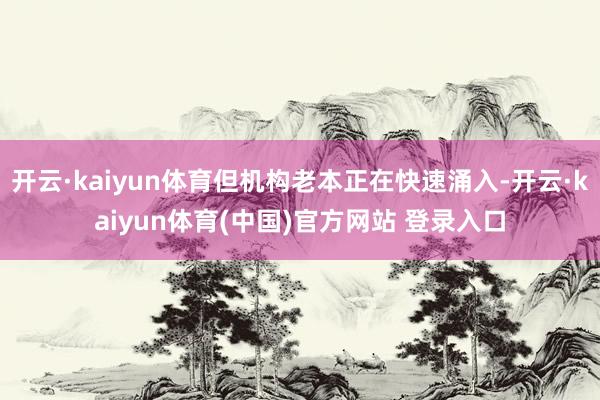 开云·kaiyun体育但机构老本正在快速涌入-开云·kaiyun体育(中国)官方网站 登录入口