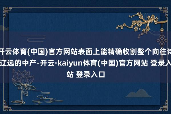 开云体育(中国)官方网站表面上能精确收割整个向往诗和辽远的中产-开云·kaiyun体育(中国)官方网站 登录入口
